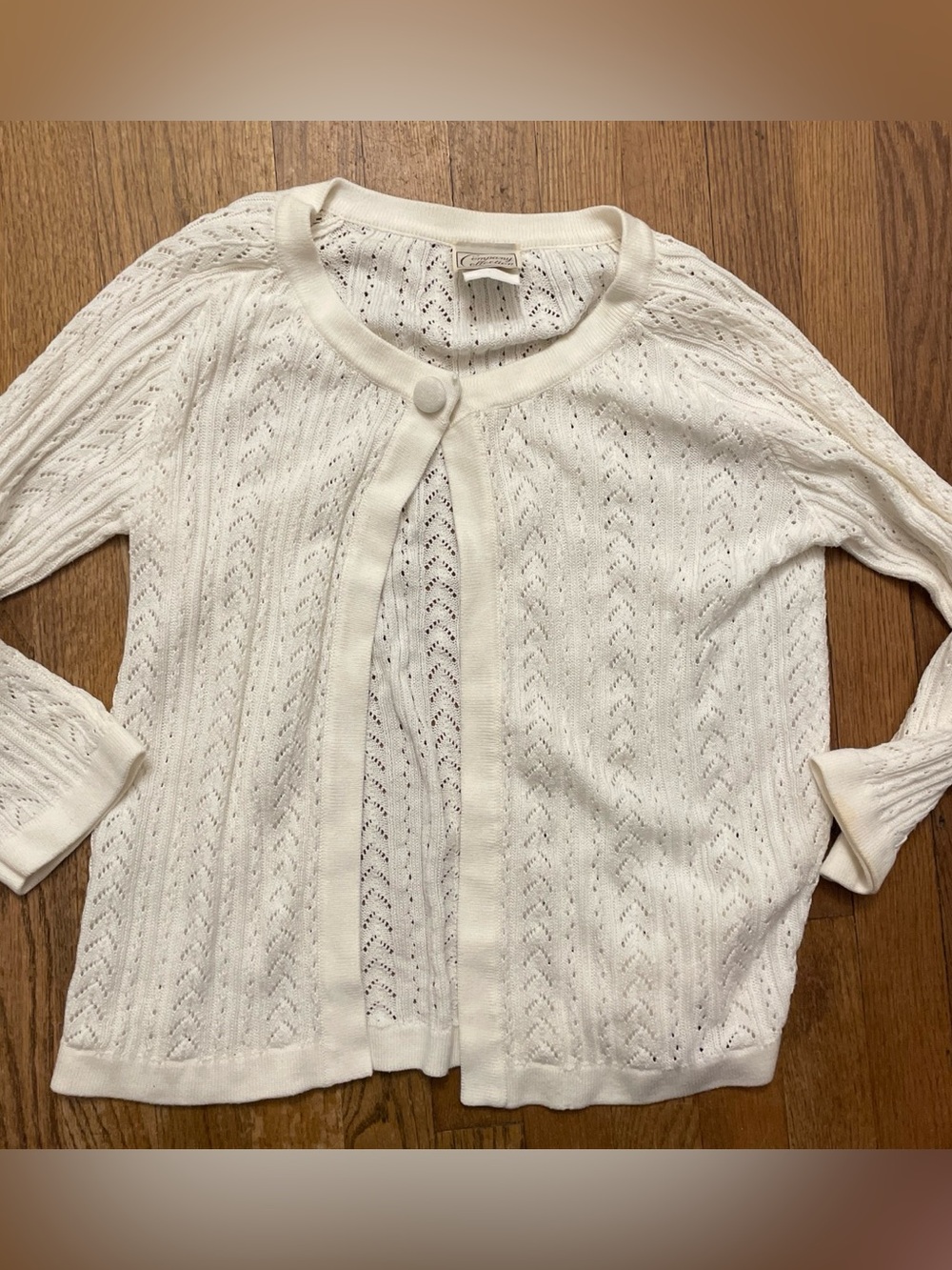 White Knit Cardigan Sweater